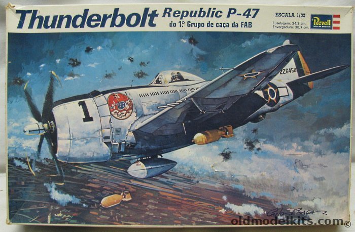 Revell 1/32 P-47D Thunderbolt  Brazilian Air Force - 1st Grupo De Caca de FAB (Forca Aerea Brasileira) - Kikoler Issue, H296Br plastic model kit